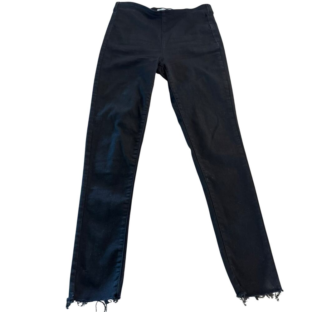 Free People Ultra High Waisted Pull-On Ankle Skinny Jeans in Black SZ 29
